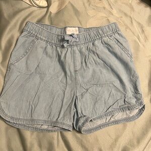 The Children's Place girls 12 light blue denim like pull on shorts